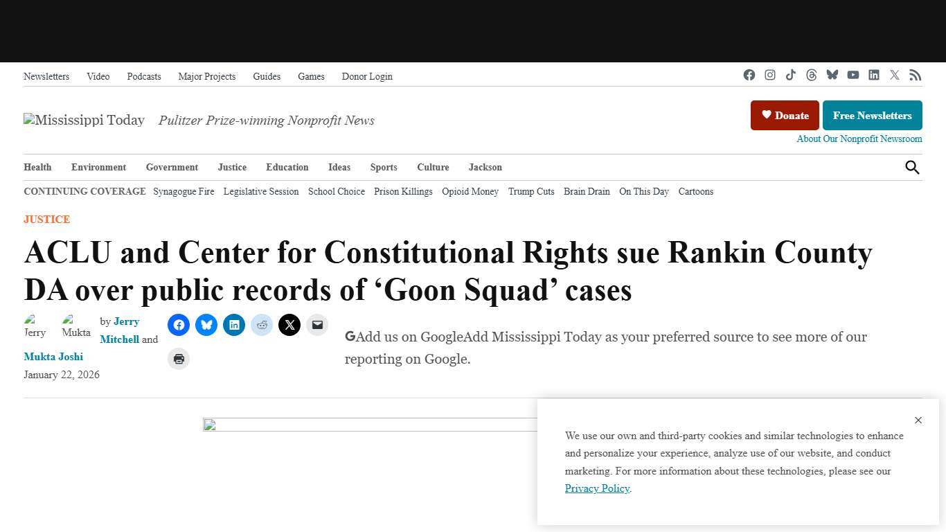 Groups sue Rankin DA over public records of ‘Goon Squad’ cases  - Mississippi Today